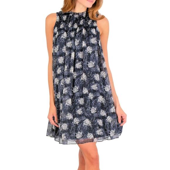 Joie‎ Limited Edition Navy Floral Baltic Print Swing Dress Summer Chic Medium - Picture 1 of 10